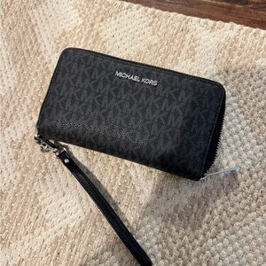 Michael Kors Black Monogram Wristlet